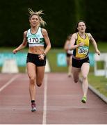 2 July 2016; Amy O'Donoghue of Emerald A.C., on her way to winning the U23 Women 800m, ahead of Alanna Lally of UCD A.C., during the GloHealth National Junior and U23 Track & Field Championships at Tullamore Harriers Stadium in Tullamore, Offaly. Photo by Sam Barnes/Sportsfile