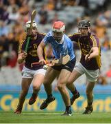 3 July 2016; Paddy Smyth of Dublin in action against Rory O'Connor, left, and Andy Walsh of Wexford during the Electric Ireland Leinster GAA Hurling Minor Championship Final match between Dublin and Wexford at Croke Park in Dublin. Photo by Piaras Ó Mídheach/Sportsfile