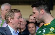 3 July 2016; An Taoiseach Enda Kenny, T.D., in conversation with Kerry captain Bryan Sheehan after the Munster GAA Football Senior Championship Final match between Kerry and Tipperary at Fitzgerald Stadium in Killarney, Co Kerry. Photo by Brendan Moran/Sportsfile