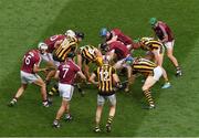 3 July 2016; Kilkenny players, including TJ Reid, Lester Ryan, Colin Fennelly, Walter Walsh and Eoin Larkin, together with Galway players Aidan Hatre, David Burke, Conor Cooney, Gearóid McInerney, Daithi Burke and Padraic Mannion, search for the sliothar during the Leinster GAA Hurling Senior Championship Final match between Galway and Kilkenny at Croke Park in Dublin. Photo by Ray McManus/Sportsfile