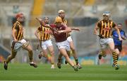 3 July 2016; Davey Glennon of Galway in action against, from left, Cillian Buckley, Michael Fennelly and TJ Reid of Kilkenny during the Leinster GAA Hurling Senior Championship Final match between Galway and Kilkenny at Croke Park in Dublin. Photo by Piaras Ó Mídheach/Sportsfile