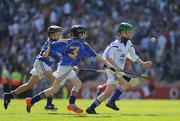 15 August 2010; Eoin Coulter, from St Patrick's PS, Ballygalget, Co. Down, representing Waterford, in action against James McCann, St. Oliver Plunkett’s, Ballyhegan, Co. Armagh, left, and Conal Cunning, St. Joseph’s P.S., Dunloy, representing Tipperary. GAA INTO Mini-Sevens during half time of the GAA Hurling All-Ireland Senior Championship Semi-Final, Waterford v Tipperary, Croke Park, Dublin. Picture credit: Ray McManus / SPORTSFILE