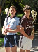 17 August 2010; At a photocall ahead of the back to back Bord Gáis Energy GAA Hurling All-Ireland Semi-Final clashes which take place as a double header at O’Connor Park in Tullamore on Saturday next, from left, Oisin Gough, Dublin, and David Burke, Galway. Tipperary will play Antrim at 4pm while Leinster champions Dublin will take on Galway at 6pm. St. Stephen's Green, Dublin. Picture credit: Brendan Moran / SPORTSFILE