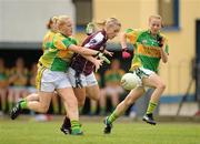 14 August 2010; Sinead Burke, Galway, in action against Bernie Breen, left, and Breeda Lane, Kerry. TG4 Ladies Football All-Ireland Senior Championship Quarter-Final, Galway v Kerry, St Rynagh's, Banagher, Co. Offaly. Picture credit: Brendan Moran / SPORTSFILE