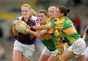 14 August 2010; Una Carroll, Galway, in action against Aisling Leonard, centre, and Gina Crowley, Kerry. TG4 Ladies Football All-Ireland Senior Championship Quarter-Final, Galway v Kerry, St Rynagh's, Banagher, Co. Offaly. Picture credit: Brendan Moran / SPORTSFILE