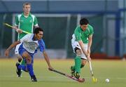 18 August 2010; Alan Giles, Ireland, in action against Mahammad Marhan, Malaysia. Hockey Test Match, Ireland v Malaysia, National Hockey Stadium, UCD, Belfield, Dublin. Picture credit: Matt Browne / SPORTSFILE