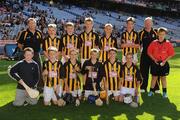 4 July 2010; The Kilkenny team, back row, left to right, Michael Dineen, Piltown, Conor Delaney, Clogh/Mooneenroe, Darragh Joyce, Rower/Inistioge, Adam Mansfield, Mullinavat, Diarmuid O'Dwyer, Kilmacow, front row, left to right, Paul Henebery, Mooncoin, Jack Butler, James Stephens, Shane Murphy, Glenmore, Jack Frisby, Slieverue, and Jake Cullen, Danesfort, and their coach, Jim Fennelly. GAA INTO Mini-Games, Leinster GAA Hurling Senior Championship Final, Galway v Kilkenny, Croke Park, Dublin. Picture credit: Ray McManus / SPORTSFILE