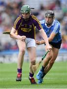 3 July 2016; Jack Cullen of Wexford in action against Conor Ryan of Dublin during the Electric Ireland Leinster GAA Hurling Minor Championship Final match between Dublin and Wexford at Croke Park in Dublin. Photo by Stephen McCarthy/Sportsfile