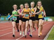 2 July 2016; Louise Shanahan of Leevale A.C., centre, on her way to winning the Junior Womens 800m Final during the GloHealth National Junior and U23 Track & Field Championships at Tullamore Harriers Stadium in Tullamore, Offaly. Photo by Sam Barnes/Sportsfile