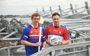 4 July 2016; Clare hurler David McInerney, left, and Donegal footballer Martin McElhinney at the Etihad Airways GAA World Games 2016 O’Néills House of Sport Playing Gear launch. Croke Park, Dublin. Photo by Sportsfile