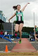 2 July 2016; Lydia Mills of Ballymena and Antrim A.C., competing in the Junior Women's Long Jump during the GloHealth National Junior and U23 Track & Field Championships at Tullamore Harriers Stadium in Tullamore, Offaly. Photo by Sam Barnes/Sportsfile