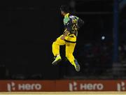 4 July 2016; Imad Wasim of Jamaica Tallawahs celebrates after the dismissal of Brendon McCullum Trinbago Knight Riders during Match 7 of the Hero Caribbean Premier League between Trinbago Knight Riders and Jamaica Tallawahs at Queen's Park Oval, in Port of Spain, Trinidad. Photo by Randy Brooks/Sportsfile