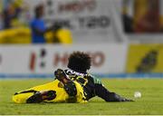4 July 2016; Chadwick Walton of Jamaica Tallawahs attempts to stop the ball during Match 7 of the Hero Caribbean Premier League between Trinbago Knight Riders and Jamaica Tallawahs at Queen's Park Oval, in Port of Spain, Trinidad. Photo by Randy Brooks/Sportsfile