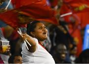 4 July 2016; A supporter of Trinbago Knight Riders during Match 7 of the Hero Caribbean Premier League between Trinbago Knight Riders and Jamaica Tallawahs at Queen's Park Oval, in Port of Spain, Trinidad. Photo by Randy Brooks/Sportsfile