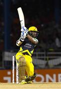 4 July 2016; Kumar Sangakkara of Jamaica Tallawahs hits a 6 during Match 7 of the Hero Caribbean Premier League between Trinbago Knight Riders and Jamaica Tallawahs at Queen's Park Oval, in Port of Spain, Trinidad. Photo by Randy Brooks/Sportsfile