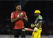 4 July 2016; Javon Searles of Trinbago Knight Riders during Match 7 of the Hero Caribbean Premier League between Trinbago Knight Riders and Jamaica Tallawahs at Queen's Park Oval, in Port of Spain, Trinidad. Photo by Randy Brooks/Sportsfile