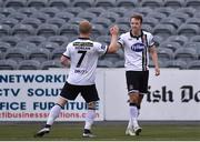 5 July 2016; David McMillan of Dundalk, right, celebrates after scoring his side's second goal with team-mate Daryl Horgan during the SSE Airtricity League Premier Division match between Dundalk and Longford Town at Oriel Park in Dundalk, Co. Louth Photo by Sportsfile