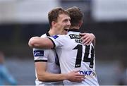 5 July 2016; David McMillan of Dundalk celebrates after scoring his side's third goal, and his hat-trick, with team-mate Dane Massey, right, during the SSE Airtricity League Premier Division match between Dundalk and Longford Town at Oriel Park in Dundalk, Co Louth. Photo by Sportsfile
