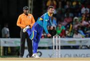 5 July 2016; Tridents Shoaib Malik bowls during Match 8 of the Hero Caribbean Premier League between St Kitts & Nevis Patriots and Barbados Tridents at Warner Park in Basseterre, St Kitts. Photo by Ashley Allen/Sportsfile