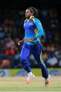5 July 2016; Tridents bowler Imran Khan celebrates a wicket to his name during Match 8 of the Hero Caribbean Premier League between St Kitts & Nevis Patriots and Barbados Tridents at Warner Park in Basseterre, St Kitts. Photo by Ashley Allen/Sportsfile