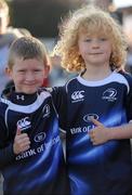 20 August 2010; Leinster supporters CJ Bergin, age 6, from Clondalkin, Dublin, and Eoin Murtagh, age 8, from Killiney, Dublin, ahead of the game. Pre-season Friendly, Leinster v London Wasps, Donnybrook Stadium, Dublin. Picture credit: Stephen McCarthy / SPORTSFILE