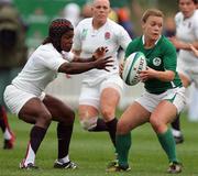20 August 2010; Lynne Cantwell, Ireland, in action against Maggie Alphonsi, England. 2010 Women's Rugby World Cup - Pool B, England v Ireland, Surrey Sports Park, Guildford, England. Picture credit: Matt Impey / SPORTSFILE