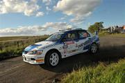 20 August 2010; Alastair Fisher and Rory Kennedy, in their Mitsubishi Lancer Evo IX, in action during Stage 4 in the Ulster Rally Round 5 - 2010 Irish Tarmac Rally Championship, Ballymena, Co. Antrim. Picture Credit: Philip Fitzpatrick / SPORTSFILE