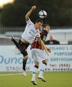 20 August 2010; Ross Gaynor, Dundalk, in action against Mark Quigley, Bohemians. Airtricity League Premier Division, Dundalk v Bohemians Oriel Park, Dundalk, Co. Louth. Picture credit: Oliver McVeigh / SPORTSFILE