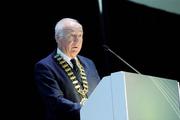 21 August 2010; David Blood, Outgoing President of the FAI, speaking during the FAI AGM. White's Hotel, Wexford. Picture credit: Matt Browne / SPORTSFILE