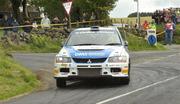 21 August 2010; Alastair Fisher and Rory Kennedy in their Mitsubishi Lancer Evo IX in action during SS11 in the Ulster Rally Round 5 - 2010 Irish Tarmac Rally Championship, Antrim and Mid-Ulster regions. Picture credit: Philip Fitzpatrick / SPORTSFILE