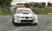 21 August 2010; Derek McGarrity and James McKee in a Subara Impreza S12B WRC in action during SS11 in the Ulster Rally Round 5 of the Irish Rally Champioship, Antrim and Mid-Ulster regions. Picture credit: Philip Fitzpatrick / SPORTSFILE