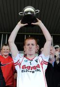 21 August 2010; Sligo captain Jason Farrell holds aloft the Irish Independant cup. GAA Football All-Ireland Junior Championship Final, Kerry v Sligo, Pearse Stadium, Galway. Picture credit: Oliver McVeigh / SPORTSFILE