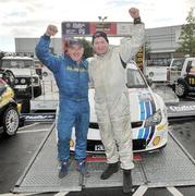 21 August 2010; Derek McGarrity and James McKee celebrating their win in the Ulster Rally Round 5 - 2010 Irish Tarmac Rally Championship, Antrim. Picture credit: Philip Fitzpatrick / SPORTSFILE