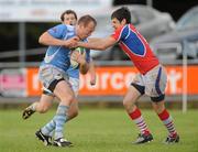 21 August 2010; Anthony Kavanagh, Garryowen, is tackled by Cian Aherne, UL Bohemians. Mens Senior Cup Final, 2010 Meteor Munster Rugby Sevens, Garryowen Rugby Club, Dooradoyle, Limerick. Picture credit: Diarmuid Greene / SPORTSFILE