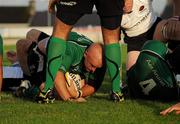 21 August 2010; Adrian Flavin, Connacht, goes over for a second half push over try. Pre-Season Friendly, Connacht v Saracens, Sportsground, Galway. Picture credit: Oliver McVeigh / SPORTSFILE