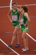 6 July 2016; Fionnuala McCormack, right, and Tara Jameson of Ireland after the Women's 10000m final on day one of the 23rd European Athletics Championships at the Olympic Stadium in Amsterdam, Netherlands. Photo by Brendan Moran/Sportsfile