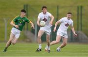 6 July 2016; Aaron Masterson of Kildare, supported by team-mate David Marnell, right, in action against Seán Reilly of Meath during the Electric Ireland Leinster GAA Football Minor Championship Semi-Final match between Meath and Kildare at Páirc Tailteann in Navan, Co Meath. Photo by Piaras Ó Mídheach/Sportsfile