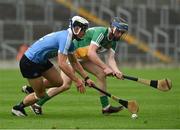 6 July 2016; Darragh Wyer of Offaly in action against Cian Boland of Dublin during the Bord Gáis Energy Leinster GAA Hurling U21 Championship Final match between Offaly and Dublin at O'Connor Park in Tullamore, Co Offaly. Photo by David Maher/Sportsfile