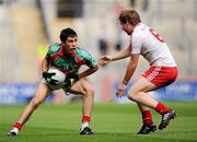 22 August 2010; Jack McDonnell, Mayo, in action against Michael Donaghy, Tyrone. ESB GAA Football All-Ireland Minor Championship Semi-Final, Mayo v Tyrone, Croke Park, Dublin. Picture credit: David Maher / SPORTSFILE