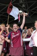 22 August 2010; Galway captain Laura Donnellan lifts the cup. All-Ireland Minor A Camogie Championship Final, Galway v Clare, Semple Stadium, Thurles, Co. Tipperary. Picture credit: Matt Browne / SPORTSFILE