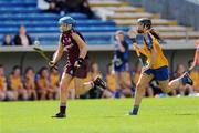 22 August 2010; Finola Keely, Galway, in action against Lorna Higgins, Clare. All-Ireland Minor A Camogie Championship Final, Galway v Clare, Semple Stadium, Thurles, Co. Tipperary. Picture credit: Matt Browne / SPORTSFILE
