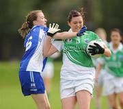 22 August 2010; Danica Beattie, Fermanagh, in action against Karen McGrath, Waterford. All-Ireland Ladies Football U16B Shield Final, Waterford v Fermanagh, St Rynagh's, Banagher, Co. Offaly. Picture credit: Oliver McVeigh / SPORTSFILE