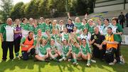 22 August 2010; The Fermanagh players celebrate with the cup after the game. All-Ireland Ladies Football U16B Shield Final, Waterford v Fermanagh, St Rynagh's, Banagher, Co. Offaly. Picture credit: Oliver McVeigh / SPORTSFILE