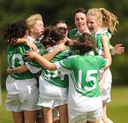 22 August 2010; The Fermanagh players celebrate at the final whistle. All-Ireland Ladies Football U16B Shield Final, Waterford v Fermanagh, St Rynagh's, Banagher, Co. Offaly. Picture credit: Oliver McVeigh / SPORTSFILE