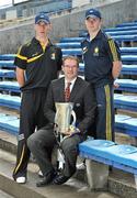 23 August 2010; ESB, proud sponsor of the GAA All-Ireland Minor Championship is creating Positive Energy ahead of this year’s ESB GAA Minor Hurling Championship Final in Croke Park on Sunday 5th September, where Kilkenny will face Clare. Pictured in Semple Stadium are, from left, Kilkenny captain Cillian Buckley, former Tipperary Hurler Conal Bonnar, Manager, Fleet & Equipment, ESB Networks, and Clare captain Paul Flanagan. Clare will be looking to upset the history books by adding to their maiden 1997 All Ireland victory, whilst Kilkenny will be trying to wrestle back the title they lost last year to Galway and add to their unrivalled 19 Minor Championships to date. ESB GAA Hurling All-Ireland Minor Championship Final Captains Photocall, Semple Stadium, Thurles, Co. Tipperary. Picture credit: Brendan Moran / SPORTSFILE