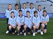 22 August 2010; The Dublin team, back row, left to right, Joseph Beirne, Abbeycarton N.S., Elphin., Co. Roscommon, Adam Brennan, Scoil Pádraig Naofa, Mountmellick, Co. Laois, Stephen Smith, Drumkilly N.S., Kilnanleck, Co. Cavan, Ciarán Lennon, Cornafula N.S., Co. Roscommon, Thomas McVey, Ballylifford P.S., Co. Derry, front row, left to right, Tiarnan McHugh, St. Matthew’s P.S., Limavady, Co. Derry, Elliot Robinson, St. Brigid’s N.S., Annacurra, Co. Wicklow, Mark Grace, St. Benedict’s and St. Mary’s N.S., Raheny, Co. Dublin, Brian Howard, Scoil Assaim N.S., Raheny, Co. Dublin, Paddy Shanahan, St. Finnian’s N.S., Garryhill, Co. Carlow, GAA Into Mini-Sevens during half time of the GAA Football All-Ireland Senior Championship Semi-Final, Dublin v Cork, Croke Park, Dublin. Picture credit: Ray McManus / SPORTSFILE