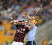 21 August 2010; Galway's Garry Burke and Dublin's Oisín Gough fail to catch the sliothar during the game. Bord Gais Energy GAA Hurling Under 21 All-Ireland Championship Semi-Final, Galway v Dublin, O'Connor Park, Tullamore, Co. Offaly. Picture credit: Ray McManus / SPORTSFILE