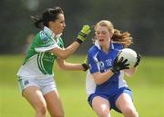 22 August 2010; Aoife Hannon, Waterford, in action against Annette Woods, Fermanagh. All-Ireland Ladies Football U16B Shield Final, Waterford v Fermanagh, St Rynagh's, Banagher, Co. Offaly. Picture credit: Oliver McVeigh / SPORTSFILE