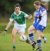 22 August 2010; Aoiffe Hannon, Waterford, in action against Roisin O'Reilly, Fermanagh. All-Ireland Ladies Football U16B Shield Final, Waterford v Fermanagh, St Rynagh's, Banagher, Co. Offaly. Picture credit: Oliver McVeigh / SPORTSFILE