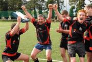 21 August 2010; The Galbally team celebrate after victory over Mallow in the Mens Juinor Plate. 2010 Meteor Munster Rugby Sevens, Garryowen Rugby Club, Dooradoyle, Limerick. Picture credit: Diarmuid Greene / SPORTSFILE